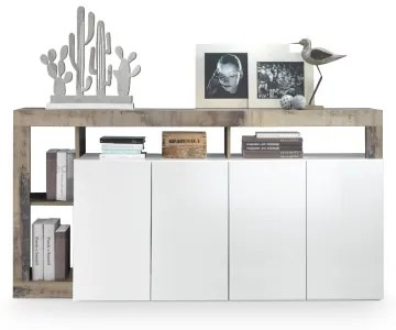 Comodă LENOR albă/maro