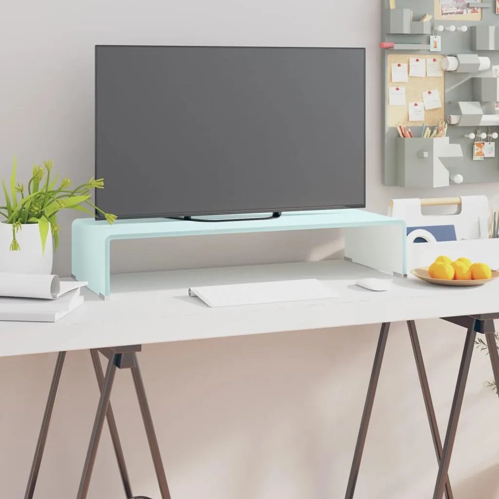 244144 vidaXL Stativ TV/Suport monitor, sticlă, verde, 70 x 30 x 13 cm