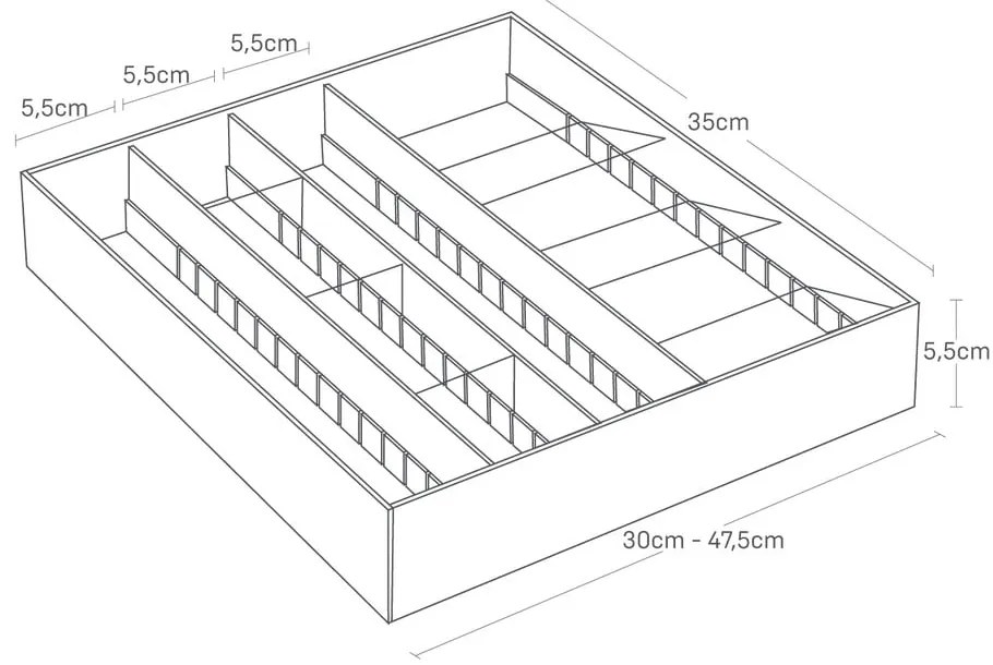 Organizator de tacâmuri negru din plastic 47.5 x 35 cm - YAMAZAKI