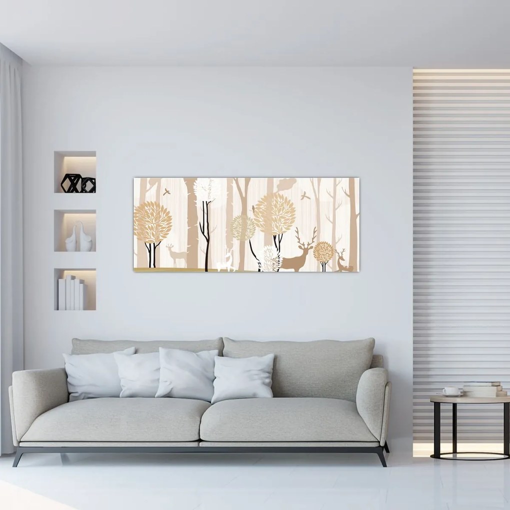 Tablou - Pădure ilustrată (120x50 cm)