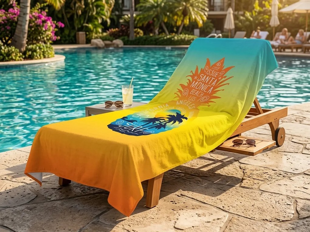 Prosop de plaja XXL cu uscare rapida ANANARA colorat 150 x 210 cm, 100% microfibra