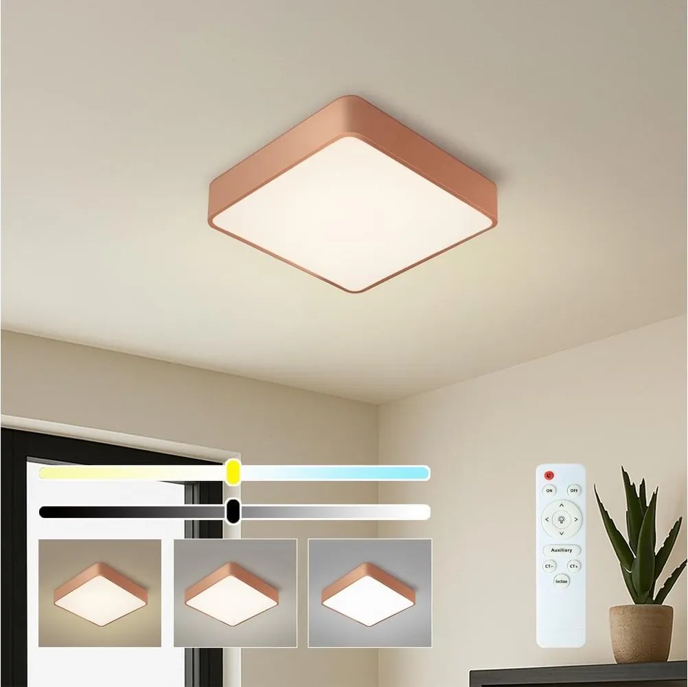 Brilagi - Plafonieră LED reglabilă POOL SQUARE LED/36W/230V 40x40 cm bronză + telecomandă