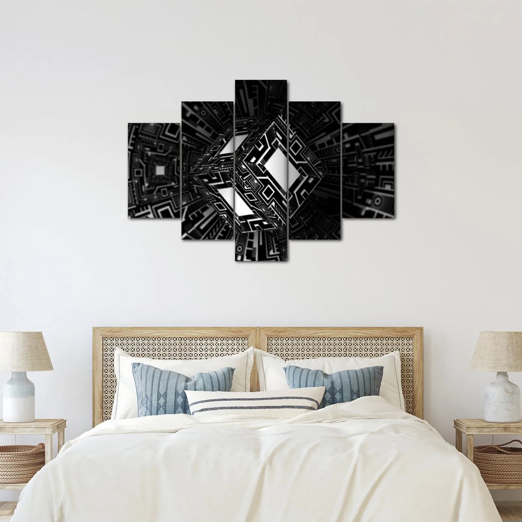 Tablou cu un cub abstract (150x105 cm)