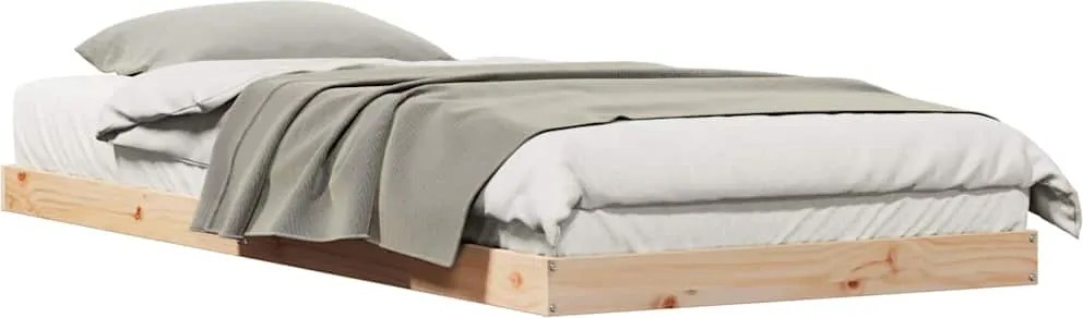 vidaXL Cadru de pat de podea natural 213.5 x 104 x 9 cm