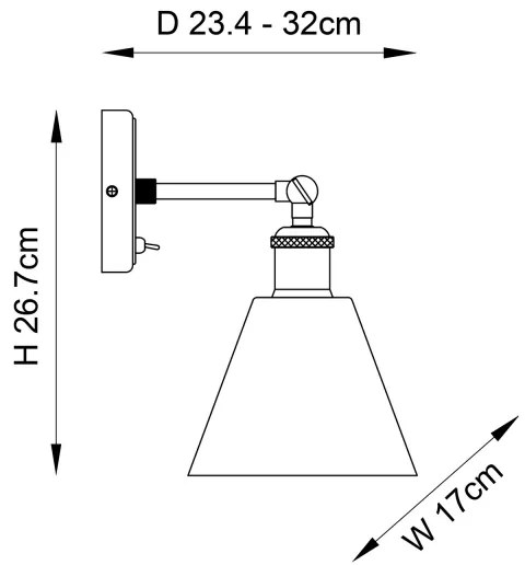 Spot de perete Endon 92874 HAL 1xE27/10W/230V bronz/cupru/transparent