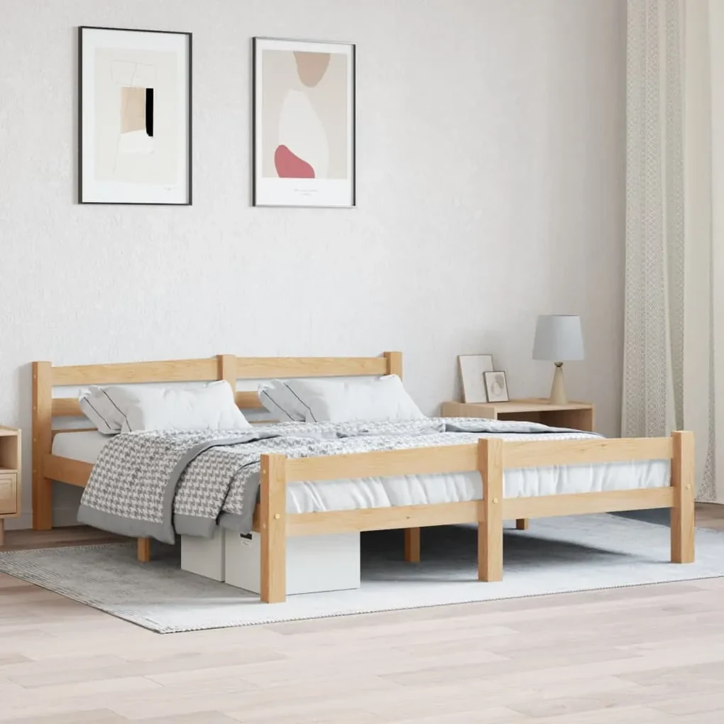 322065 vidaXL Cadru de pat, 160x200 cm, lemn de pin masiv