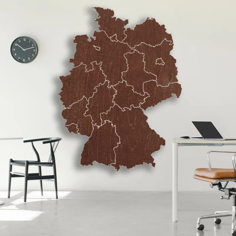SENTOP | Hartă de perete din lemn a Germaniei - 16 piese | DOUU