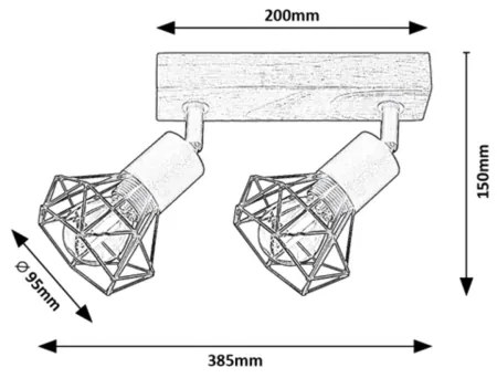 Spot ZEUS 2xE14/40W/230V stejar Rabalux 3138