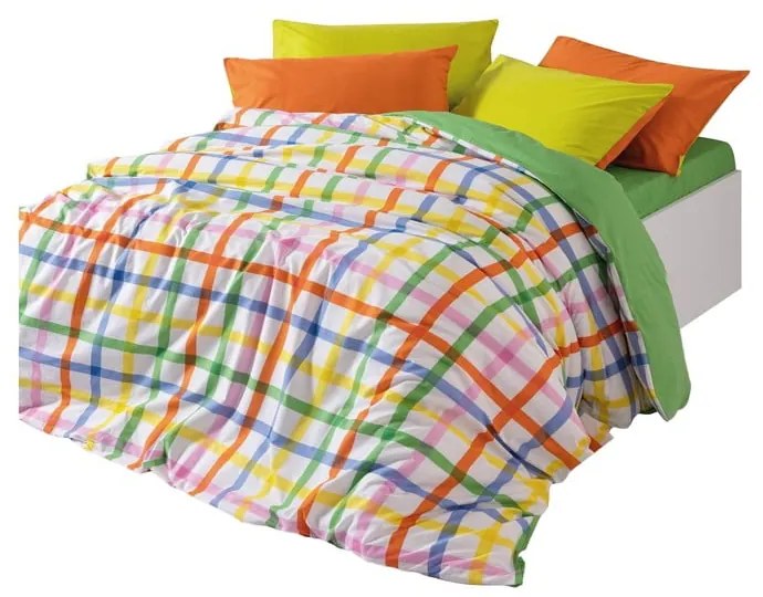 Lenjerie de pat din bumbac ranforcé pentru pat dublu, extinsă cu cearceaf inclus, cu 4 piese 200x220 cm Hype – Mijolnir