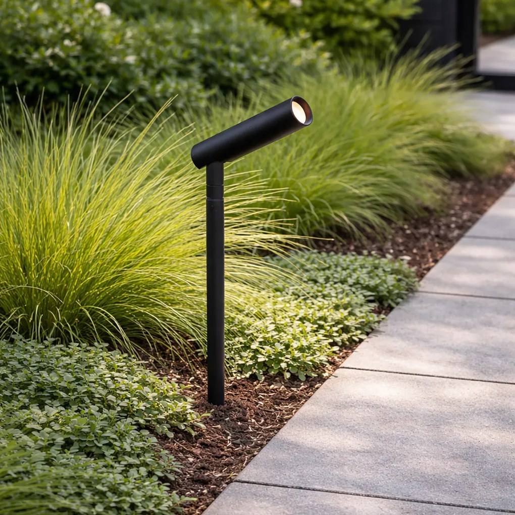 Spot modern de grădină 12V negru 10cm incl. LED IP65 - Voltaire Lino