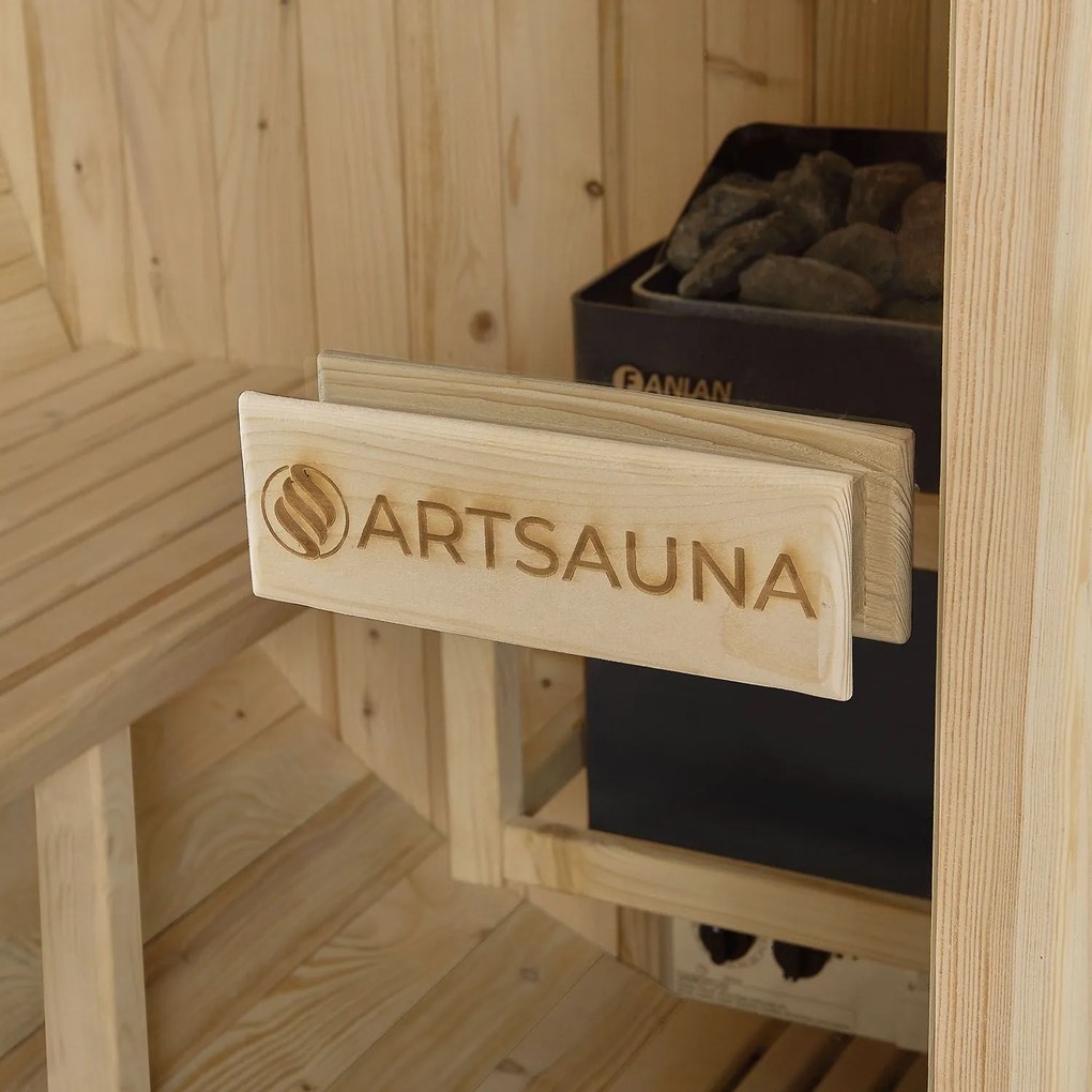 Vonkajšia sudová sauna Spitzbergen M dĺžka 120 cm priemer 190 cm (3,6 kW)
