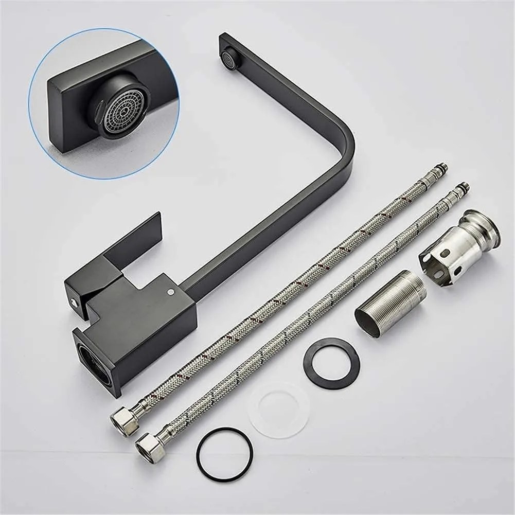Baterie Bucătărie din Inox Negru, Model HS002 – Design Modern și Funcționalitate pentru o Bucătărie Elegantă