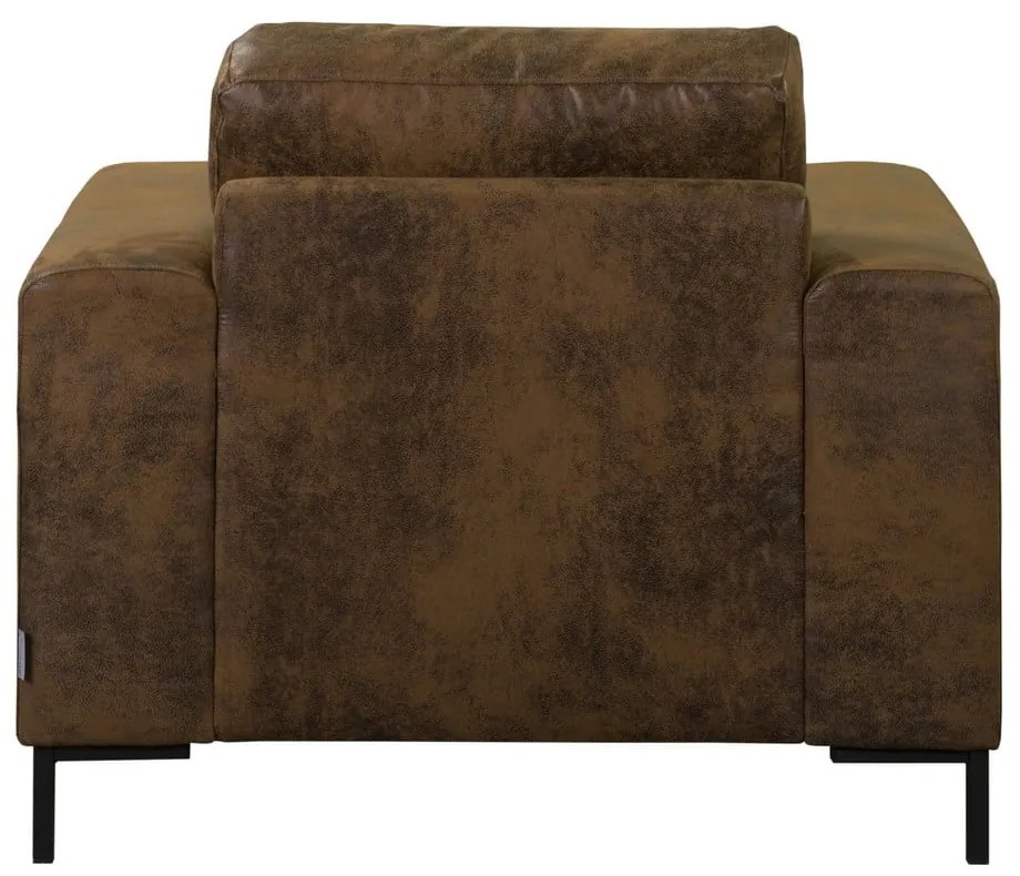 Fotoliu maro cu tapițerie din imitație de piele Lofty Lilly – Miuform