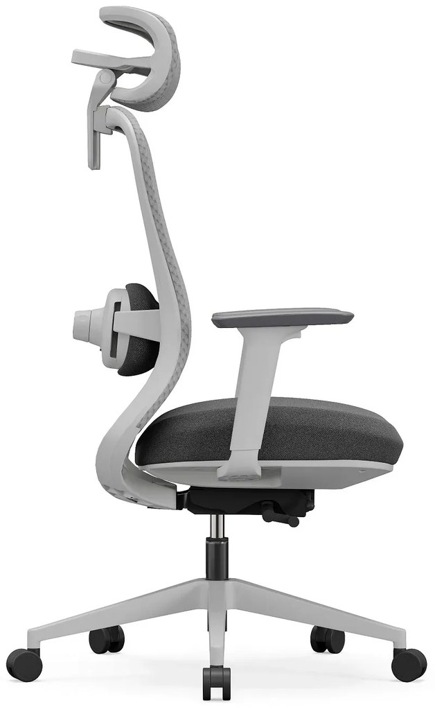 SYNO-HG Scaun ergonomic, suport lombar cu Masaj, sezut translatabil, cotiere 3D, tetiera 2D, Mesh/textil, Gri