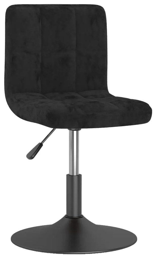 vidaXL Scaun de masă pivotant, negru, catifea
