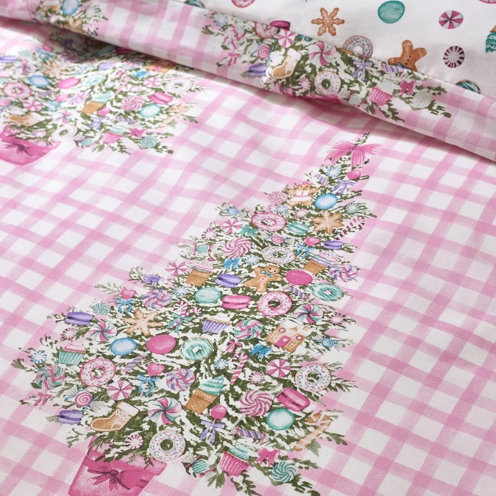 Lenjerie de pat roz pentru pat dublu, extinsă 230x220 cm Sweets and Treats – Catherine Lansfield