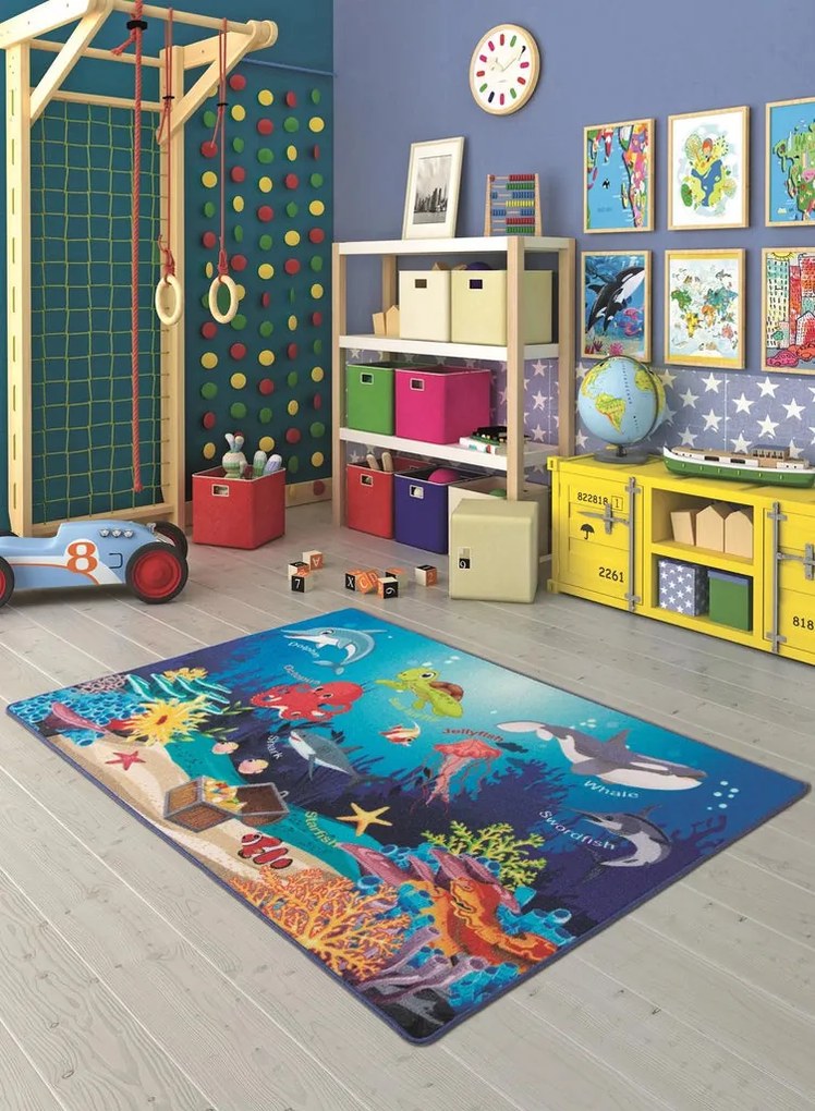 Covor Pentru Copii Antiderapant Oceanarium Blue