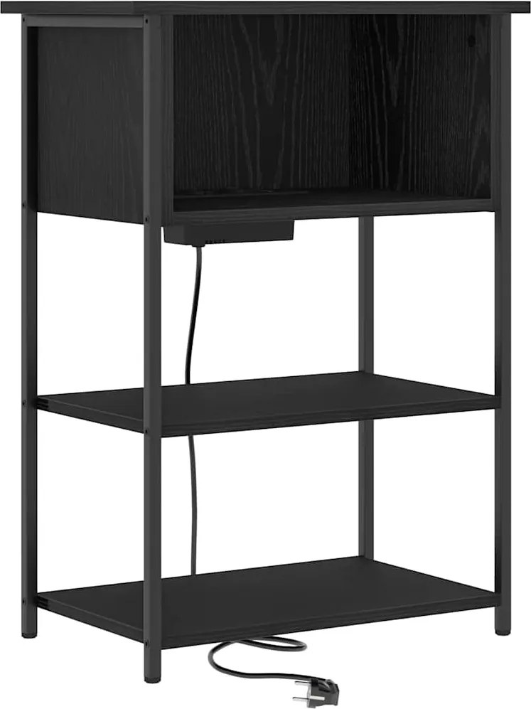 vidaXL Dulap de noapte Stejar Negru 55 x 31 x 76 cm Lemn compozit