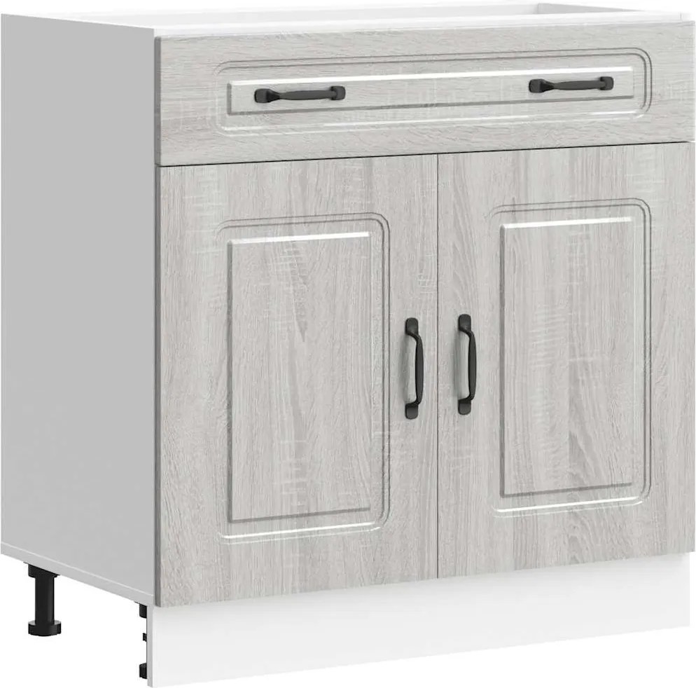 vidaXL Dulap de bază de bucătărie „Kalmar” Lemn prelucrat Sonoma gri