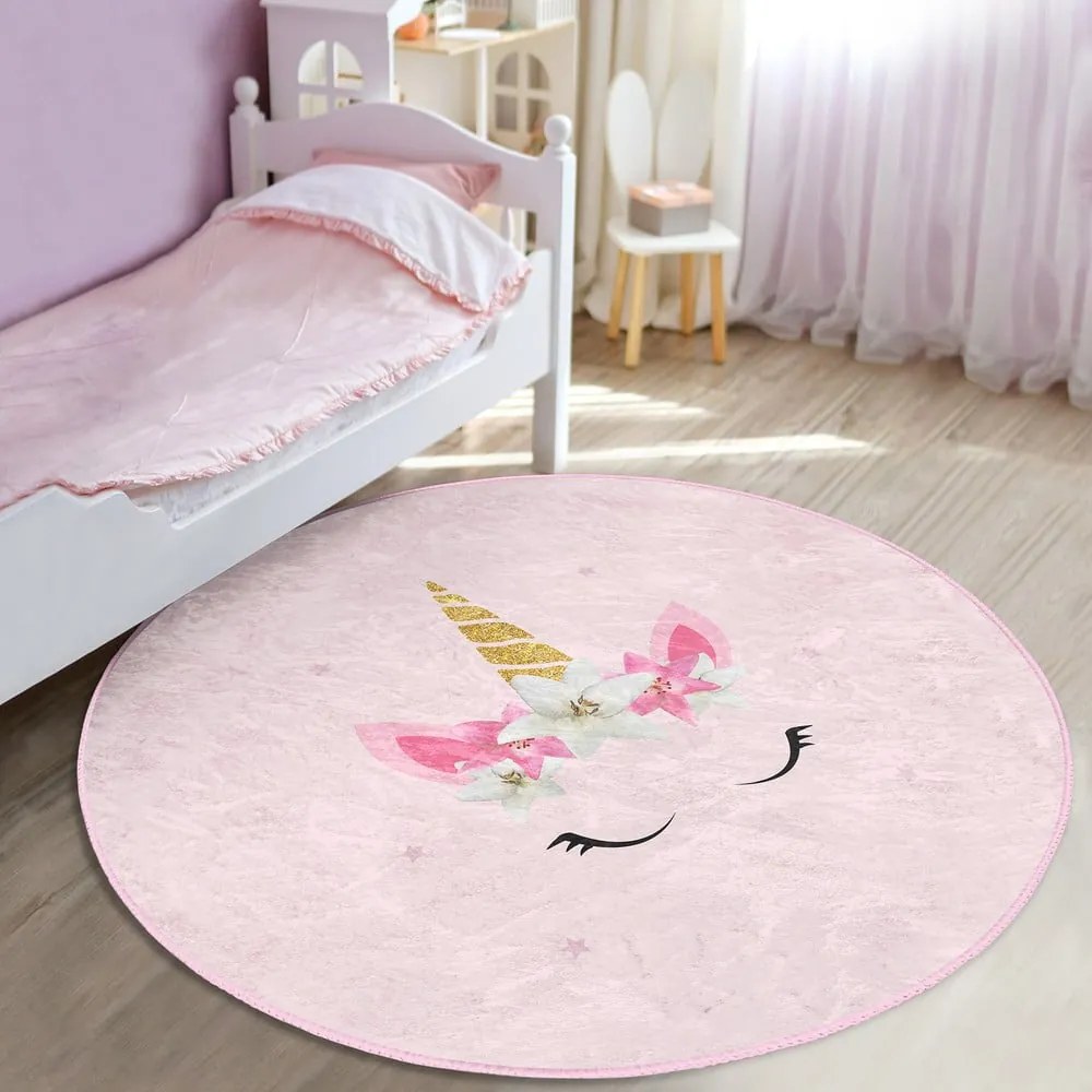 Covor pentru copii roz ø 120 cm Comfort – Mila Home