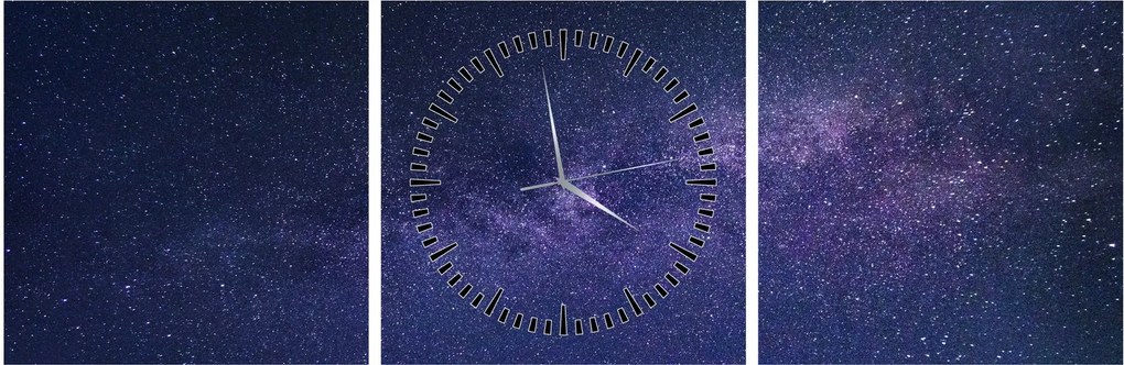 Tablou cu galaxie (cu ceas) (90x30 cm)