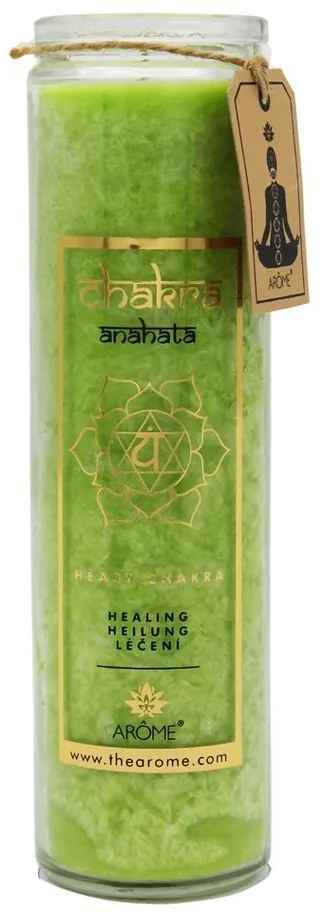 Lumânare parfumată înaltă Arome Chakra Healing, parfum iasomie, 320 g