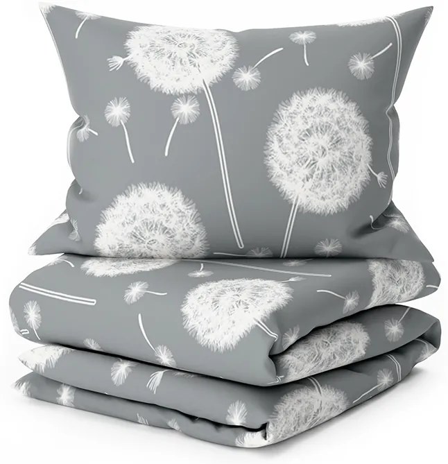 Lenjerie de pat din bumbac DANDELION BLEND gri hotelova capsula Dimensiune lenjerie de pat: 70 x 90 cm | 140 x 200 cm