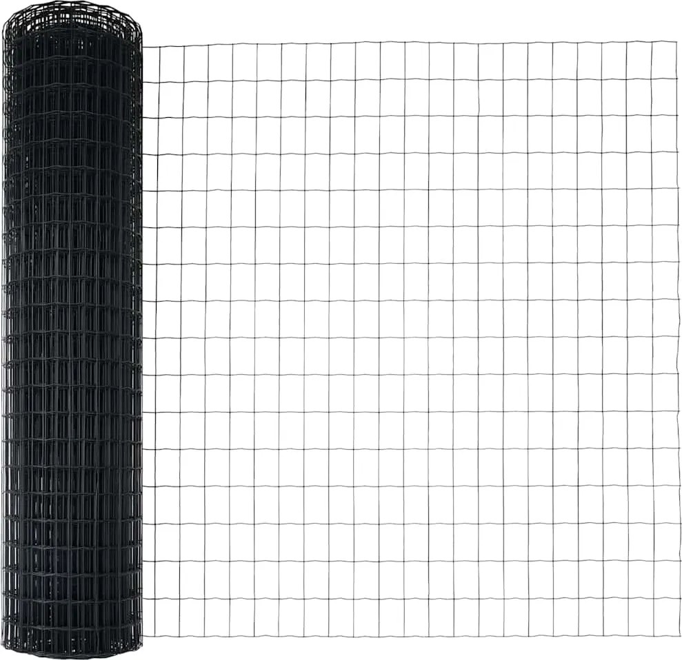 vidaXL Gard Euro Gri 1 x 25 m Fier acoperit cu PVC