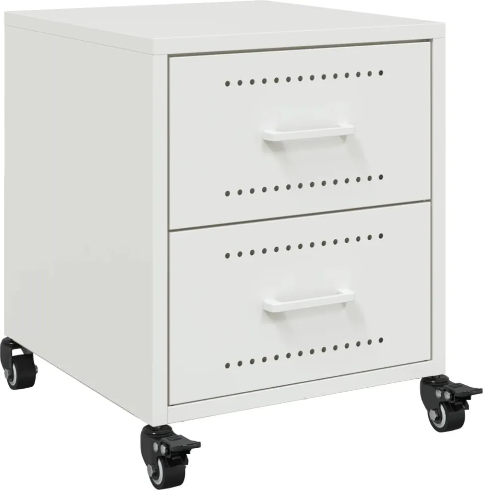 vidaXL Noptieră, alb, 36x39x43,5 cm, oțel