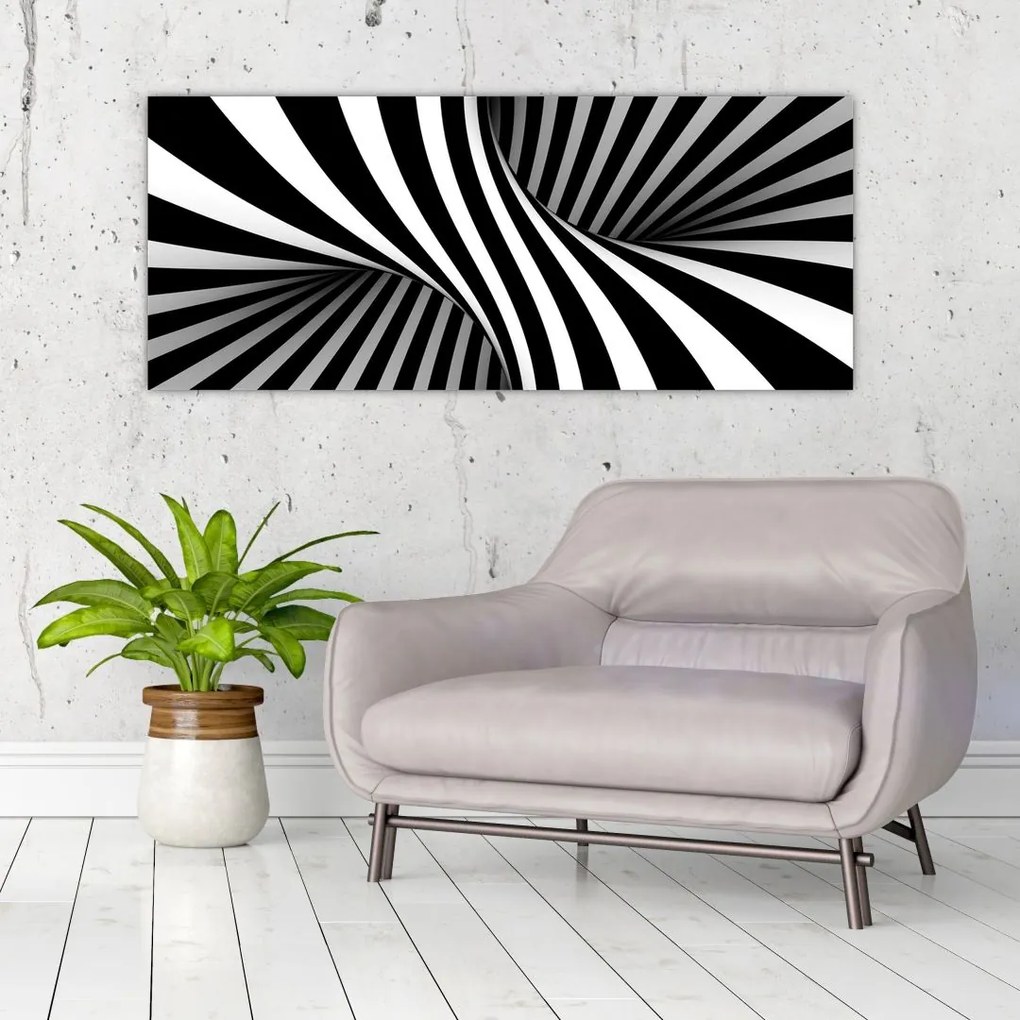 Tablou abstract cu dungi de zebră (120x50 cm)