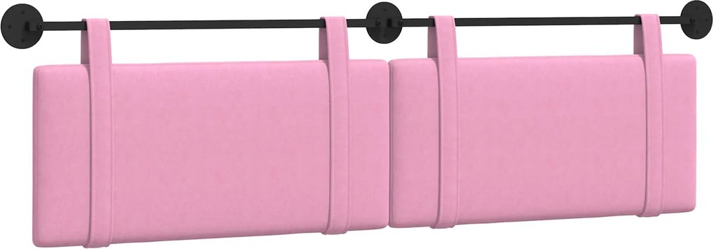 vidaXL Cap de pat suspendat Pe perete Roz 170 x 55 x 5 cm țesătură