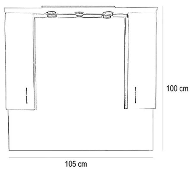 Dulap suspendat pentru baie Bianca Plus 105, culoarea lemnului Aida, nuc