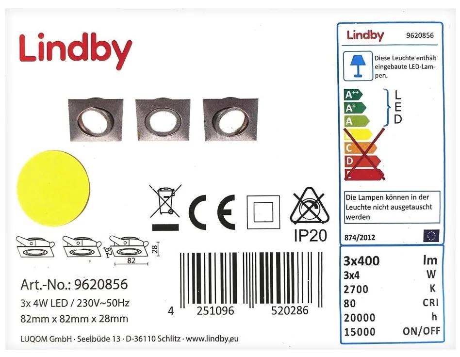 SET 3x corp de iluminat LED încastrat ANDREJ LED/4W/230V Lindby