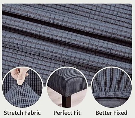 Set 6 huse elastice pentru scaune culoare Gri inchis
