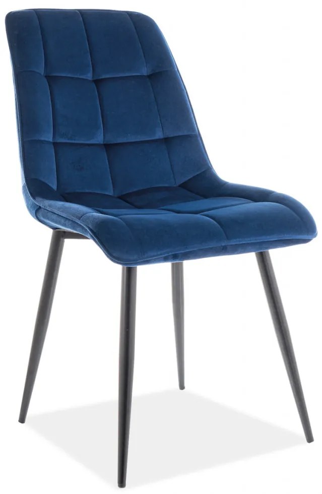 Scaun Chic velvet bleumarin/negru Blu86