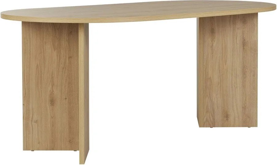 Masă de dining cu aspect de lemn de stejar 89,5x180 cm Sablin – Kalune Design