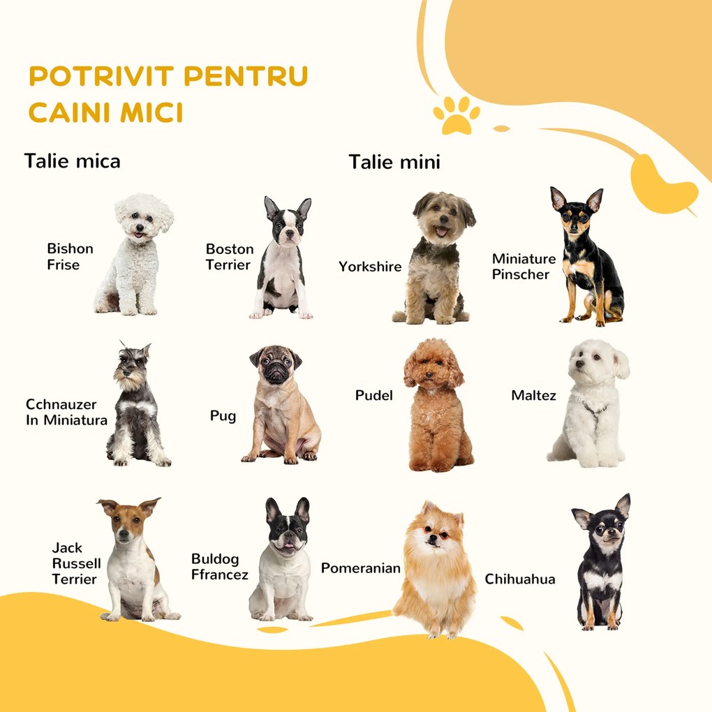 PawHut Tarc cu 6 panouri pentru animale de companie pentru caini de dimensiuni XS S, pliabil cu blocare, pentru utilizare in interior | Aosom Romania