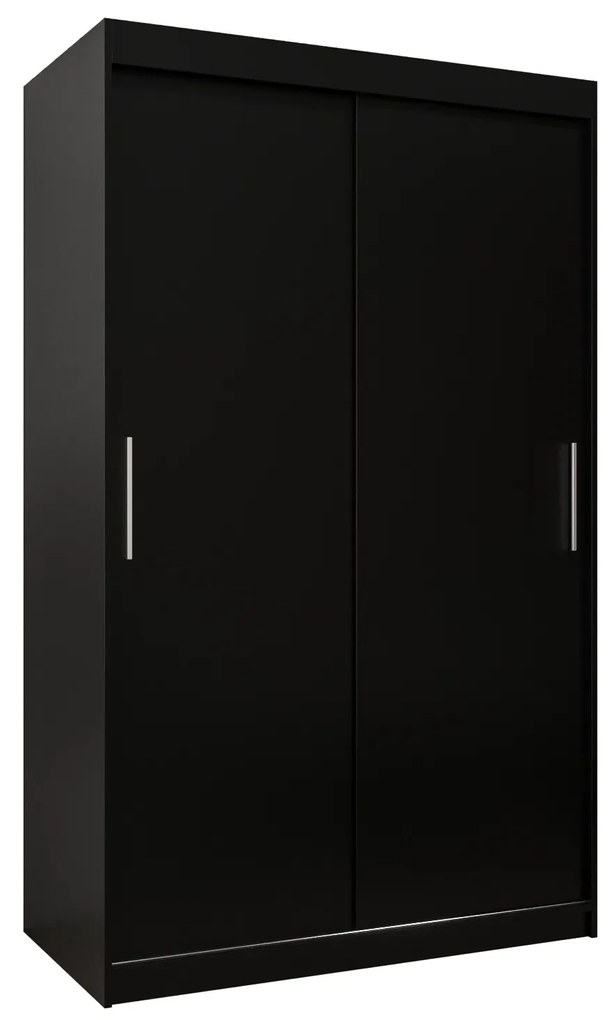 Dulap de haine 120 cm Toki (negru mat + negru mat). 1064808