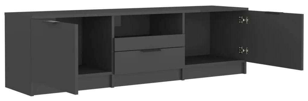 Comodă tv, negru, 140x35x40 cm, lemn prelucrat