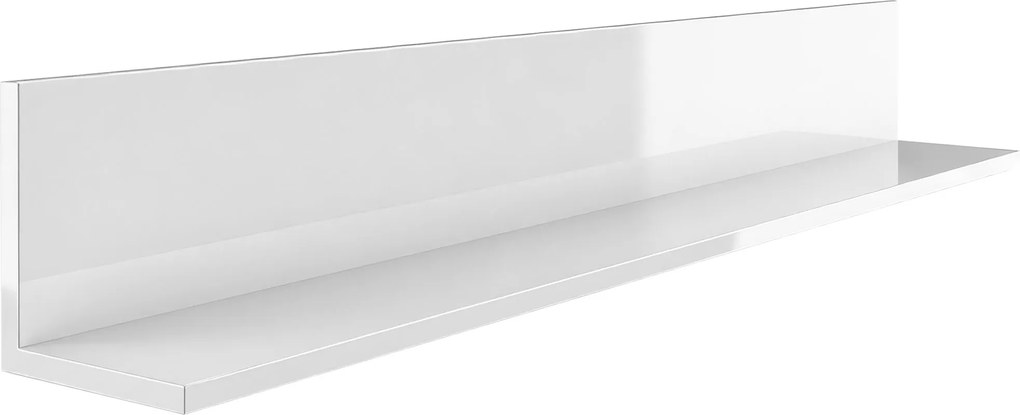 HOMCOM Etajeră de Perete pentru Living și Dormitor, Grosime 1,5 cm, Raft Suspendat din Lemn, 127x12x18 cm, Alb Lucios | Aosom Romania