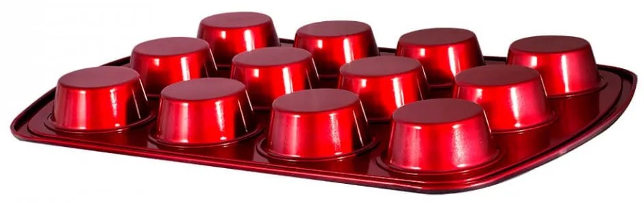 Tava pentru cuptor marmorata 12 briose 36x26 cm Burgundy Metallic Line Berlinger Haus BH 1818