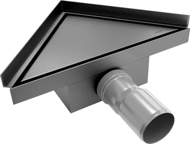 Mexen Flat-T M13 scurgere podea triunghiulară 20 x 20 cm, gri armat periat - 1E10320