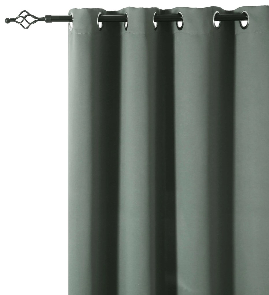 Draperie verde-gri OXFORD 140x250 cm Agatat: Inele metalice