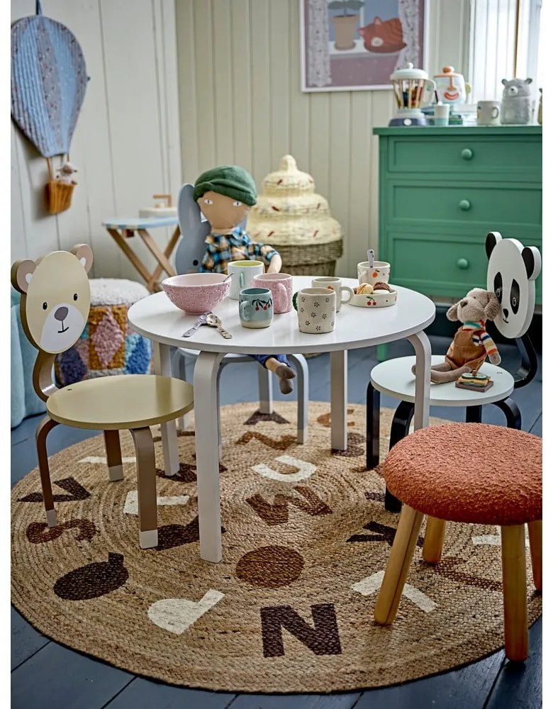 Covor în culoare naturală rotund din iută ø 130 cm Dinne – Bloomingville Mini
