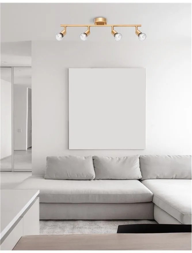 Plafonirea cu 4 spoturi design minimalist LUP aurie
