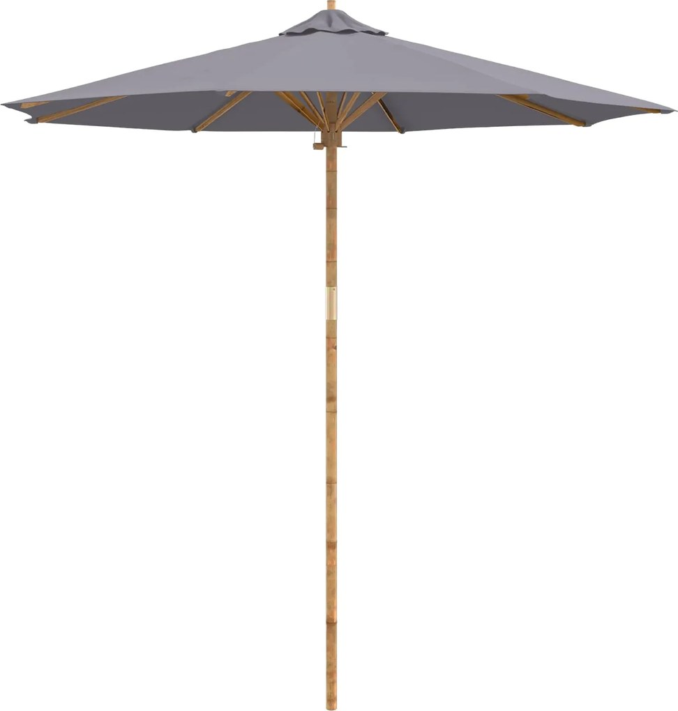 vidaXL Parasol de Grădină Gri închis Ø 270 x 260 cm Bambus