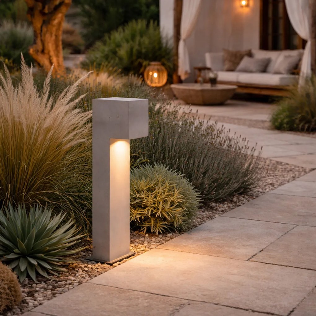 Stâlp modern de exterior gri 65cm IP44 - Pompei
