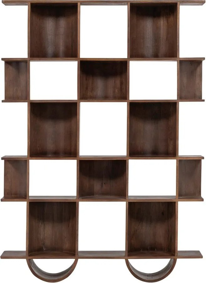 Bibliotecă maro închis din lemn de mango 130x180x35 cm Sinne – WOOOD