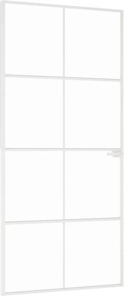 vidaXL Ușă de interior alb 93x201,5 cm sticlă securiz. / aluminiu slim
