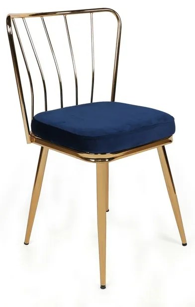 Set de scaune de sufragerie Yildiz Dark Blue, 4bucăți